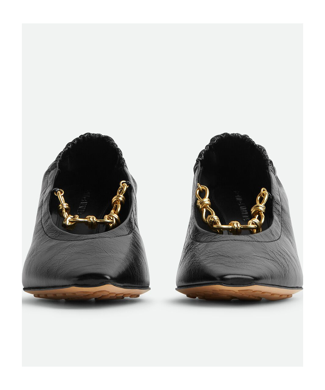 Shop Bottega Veneta Sharp Chain Pump In Black