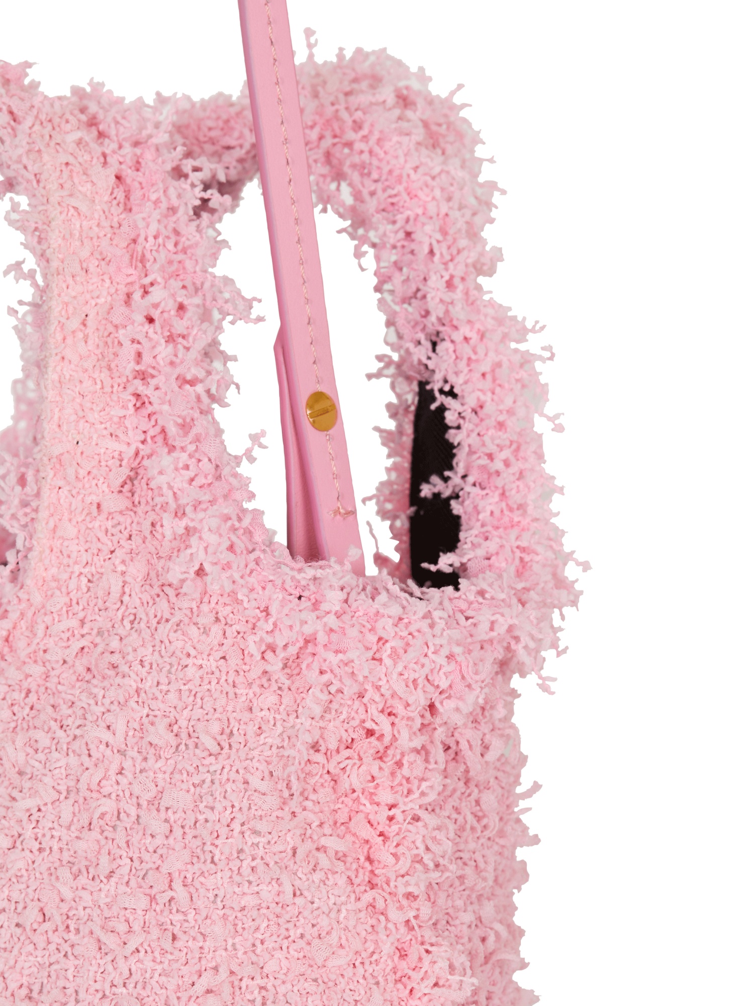 Shop Balmain Mini B-army Grocery Bag In Tweed In Pink