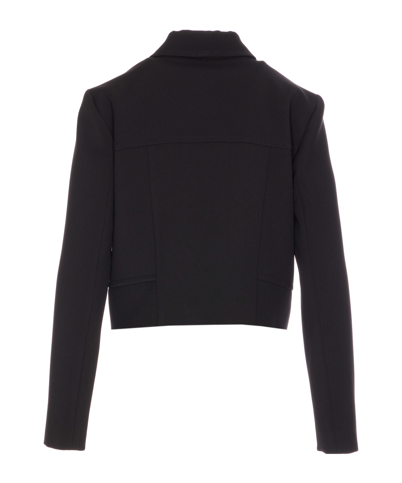 Patrizia Pepe Cropped  Zipped Jacket In Black