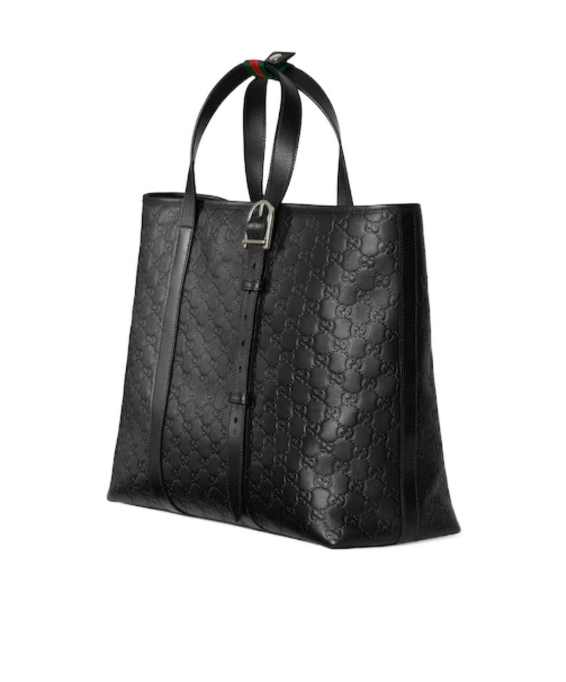 GUCCI GUCCI GG EMBLEM LARGE TOTE BAG