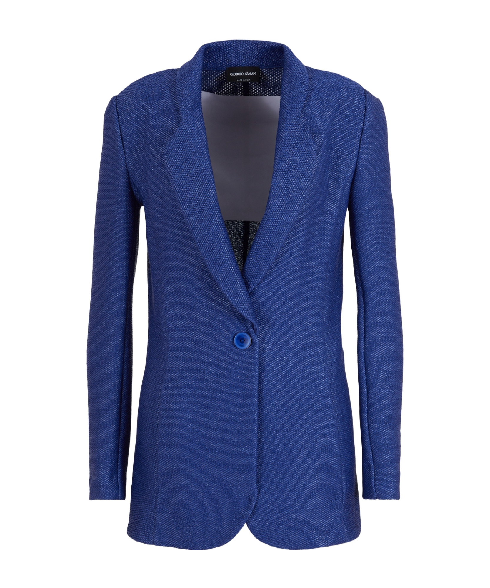 Giorgio Armani Patterned-jacquard Blazer In Blue