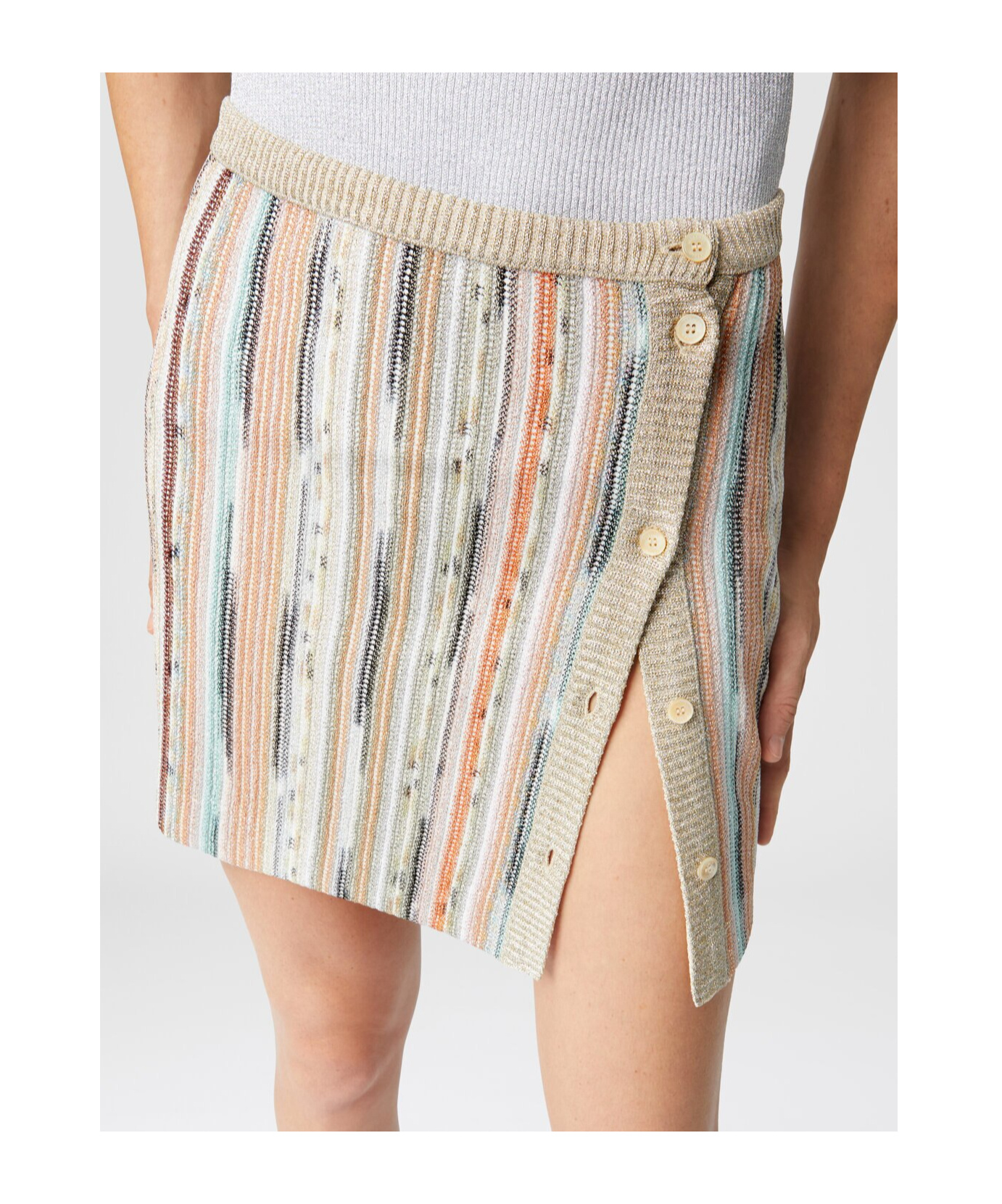 Shop Missoni Striped Mini Skirt In White