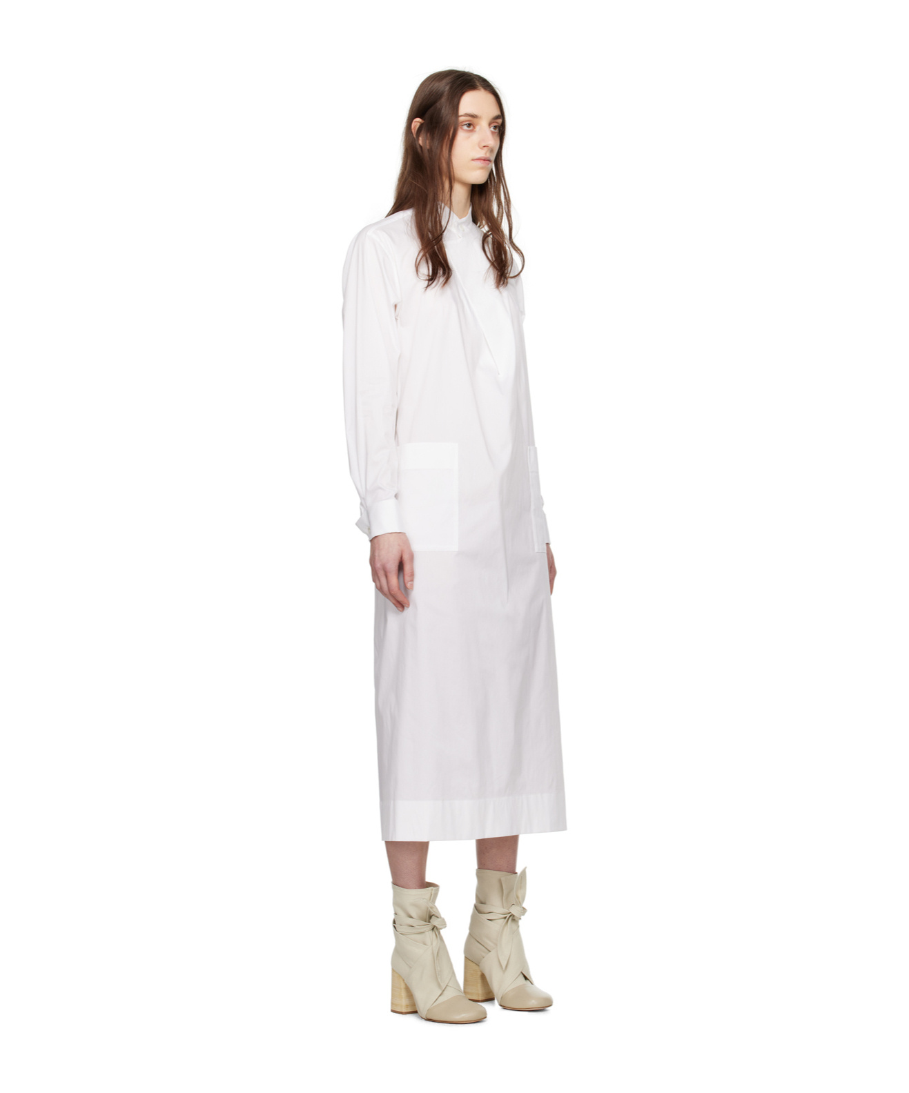 Issey Miyake A Long Dress In A Sticker Bag In White