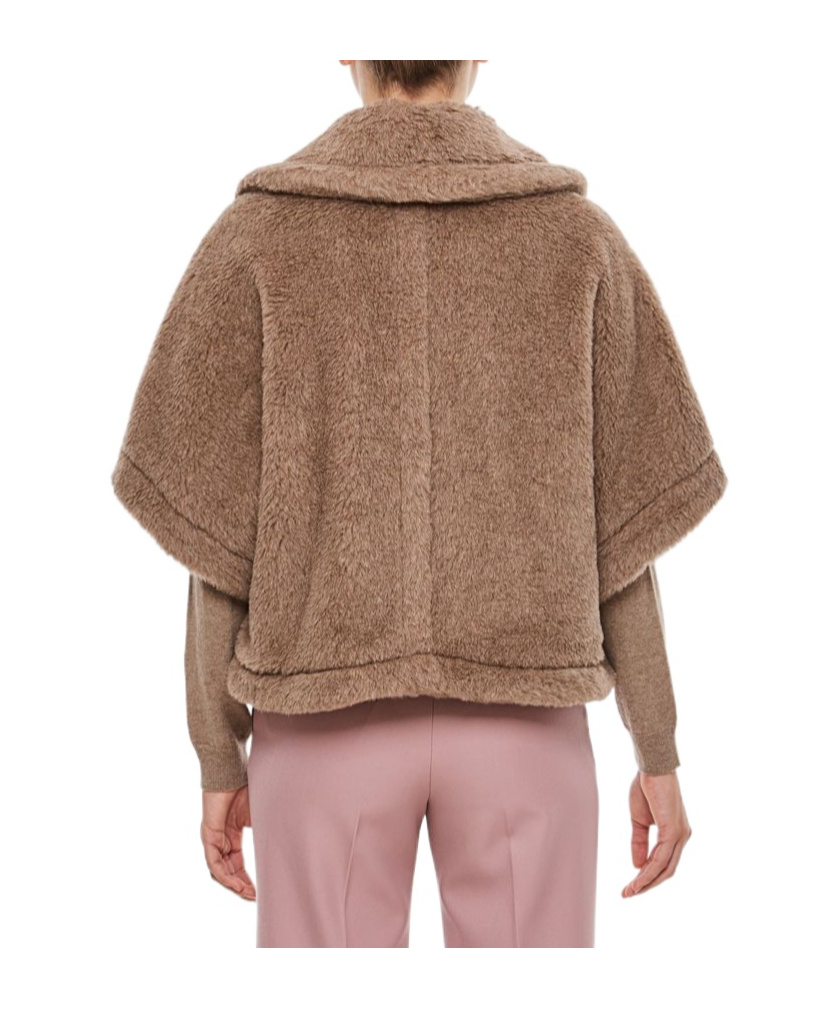Max Mara Teddy Short-sleeve Cropped Jacket In Brown