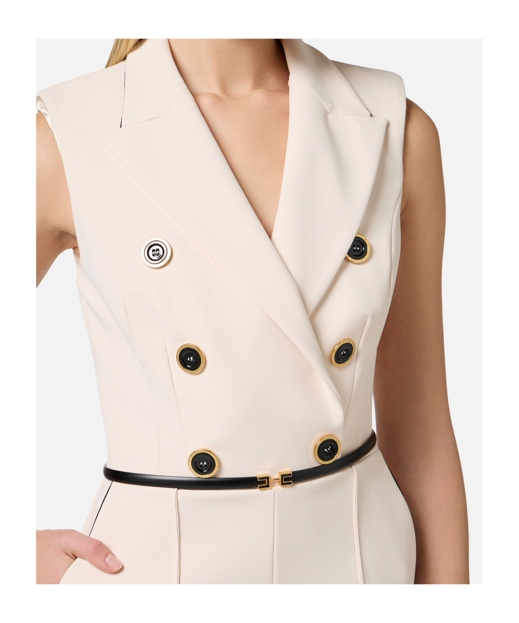 Elisabetta Franchi Crepe Jumpsuit In Pink