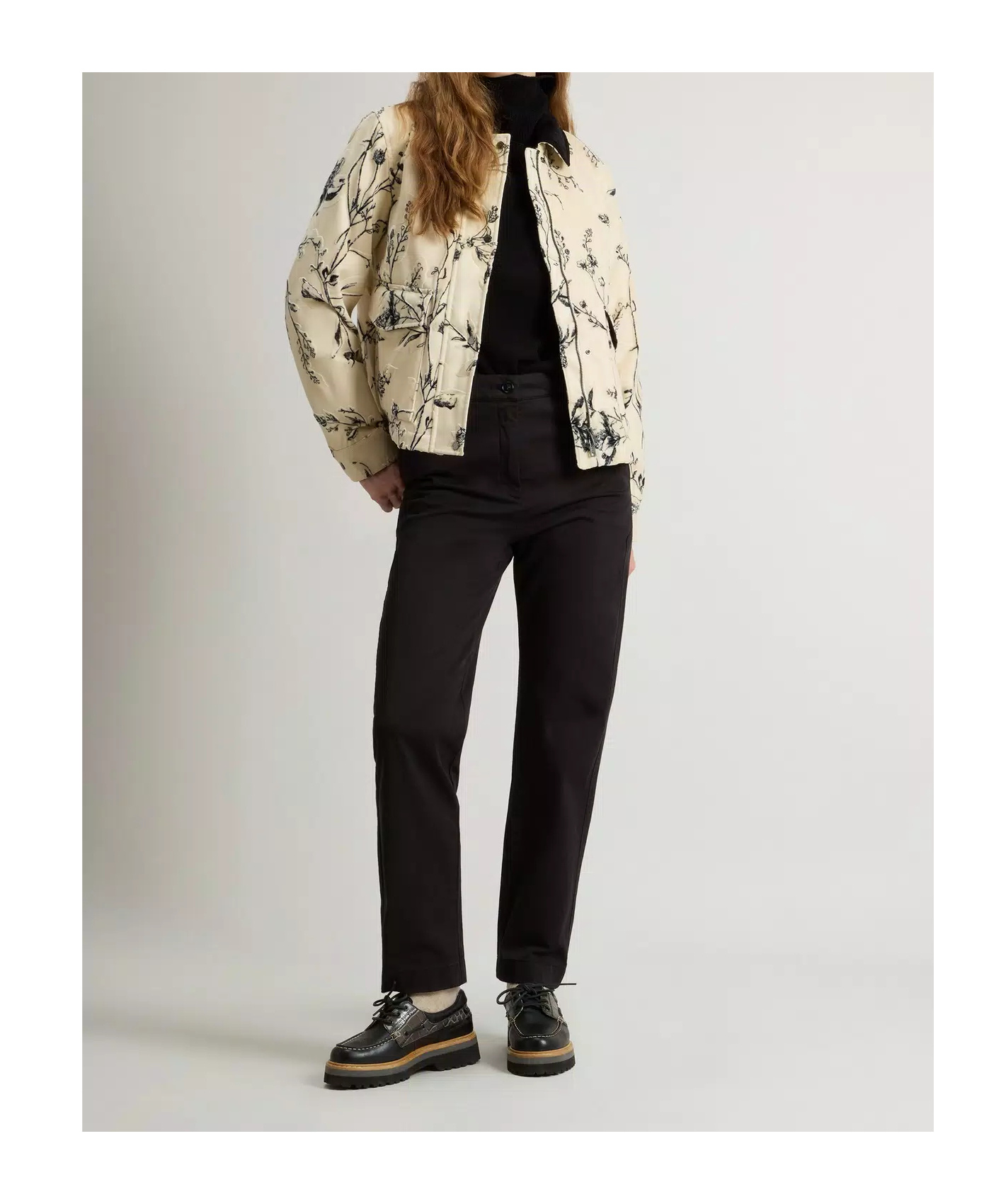 Woolrich Floral-print Velvet Jacket In Neutral