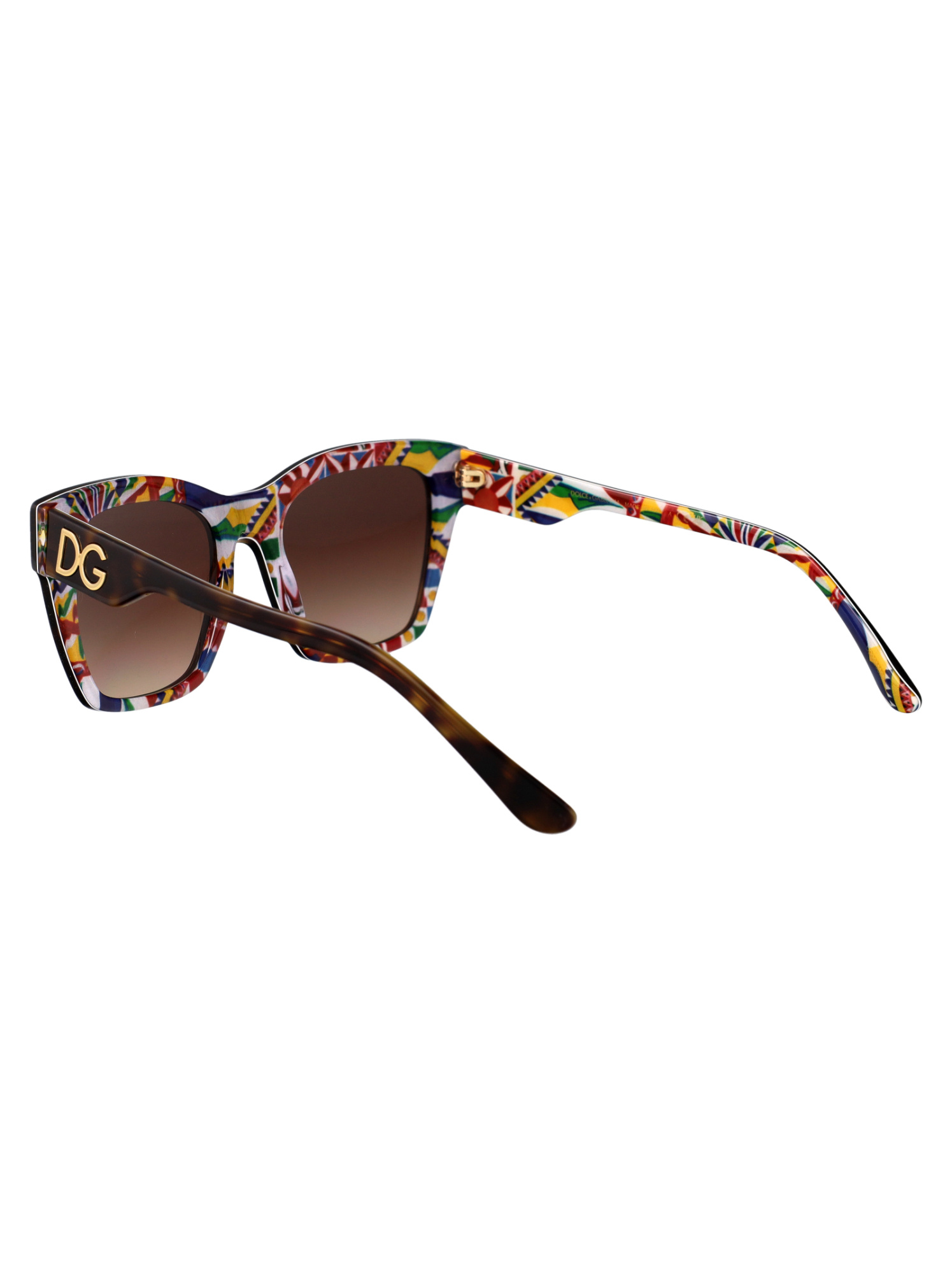 Dolce & Gabbana Print Square-frame Gradient Sunglasses