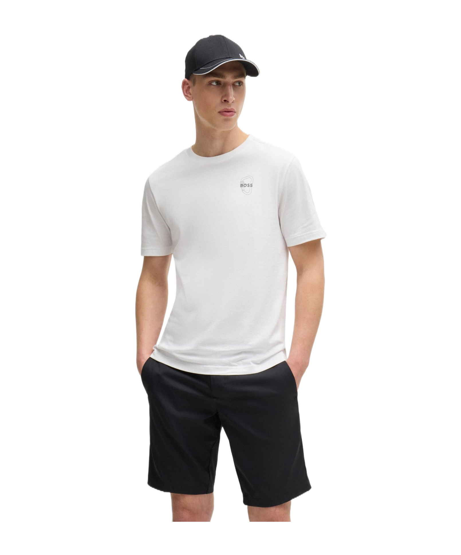 Hugo Boss Cotton-jersey Regular-fit T-shirt With Carabiner Artwork In White