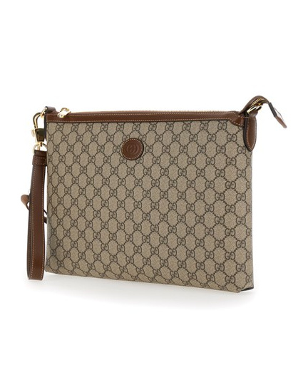 Gucci Gg Supreme Canvas Shoulder Bag In Gray
