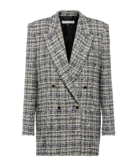 ALESSANDRA RICH WOOL LAME TWEED BLAZER