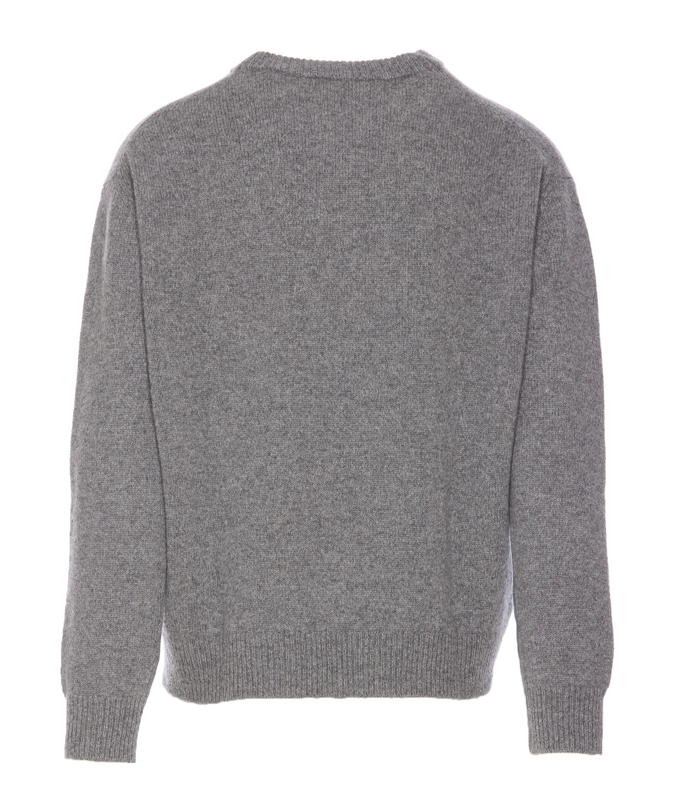 Marni Crew Neck Embroidered Detail Long Sleeves In Gray