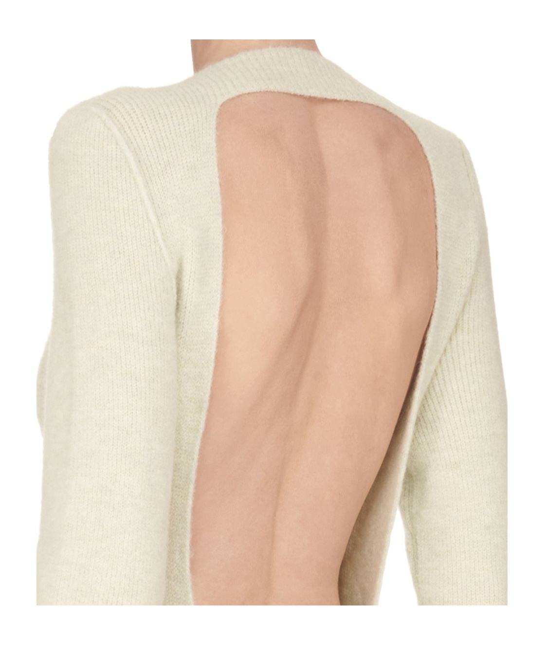 Rick Owens Long-sleeved Wool Dress In Nude