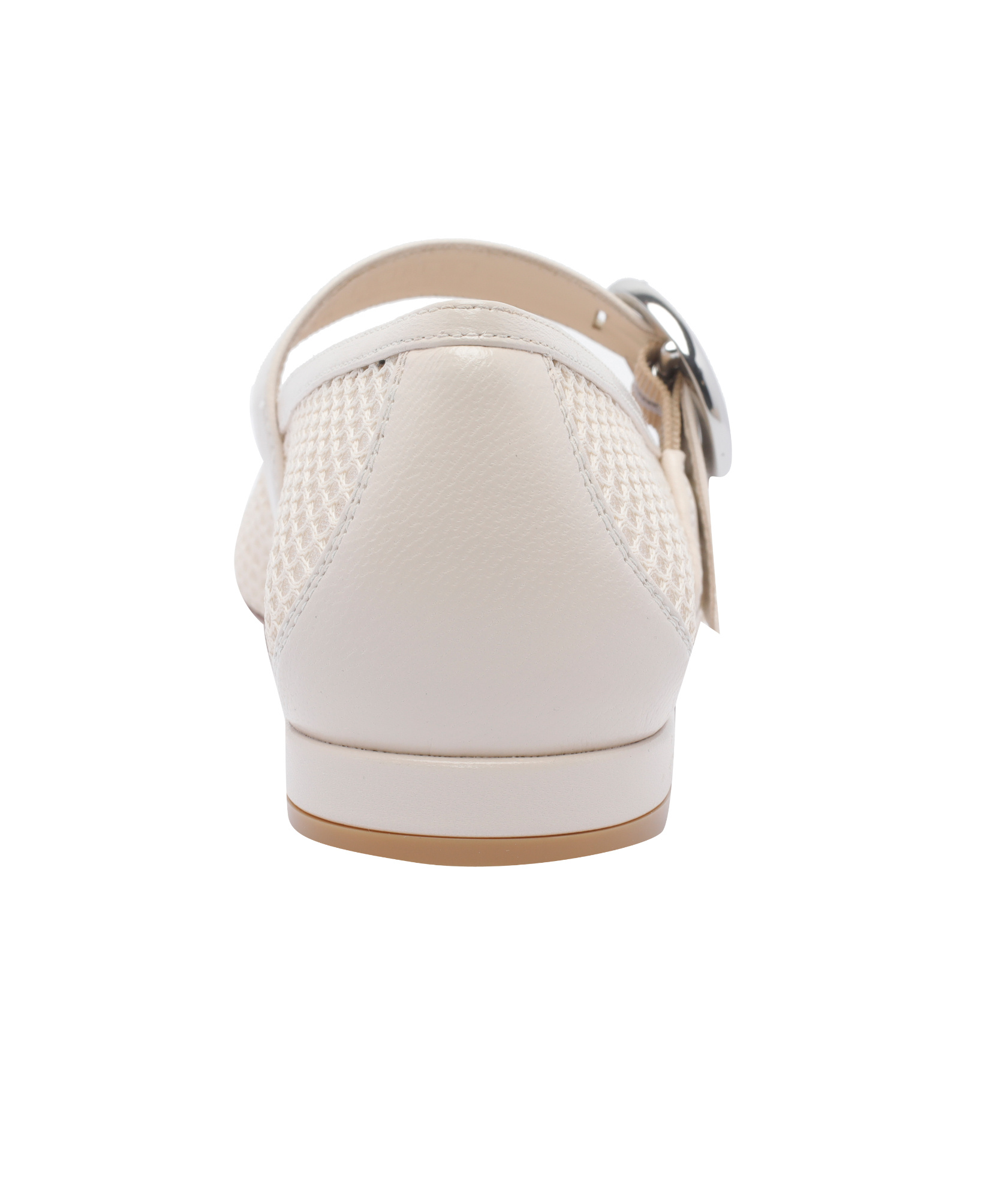 Stuart Weitzman Fishnet Mesh Round Toe Ballerina Shoes