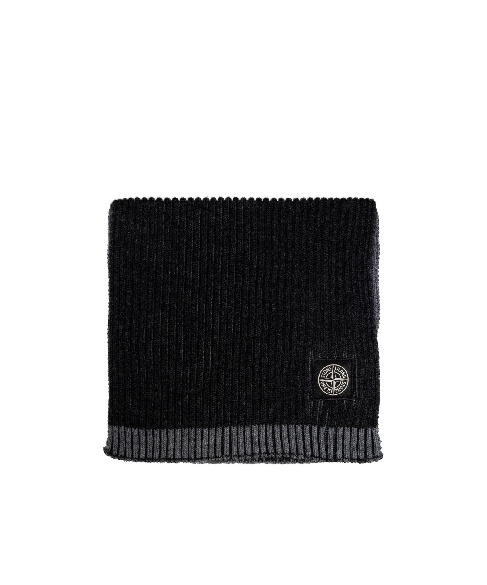 Shop Stone Island Vanisé-knit Wool Scarf In Black