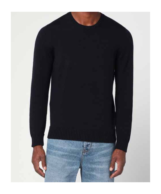 Drumohr Merino Wool Crew-neck Sweater In Black