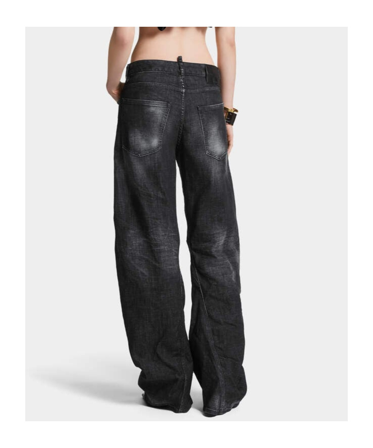 Dsquared2 Washed Tapered Jeans In Black