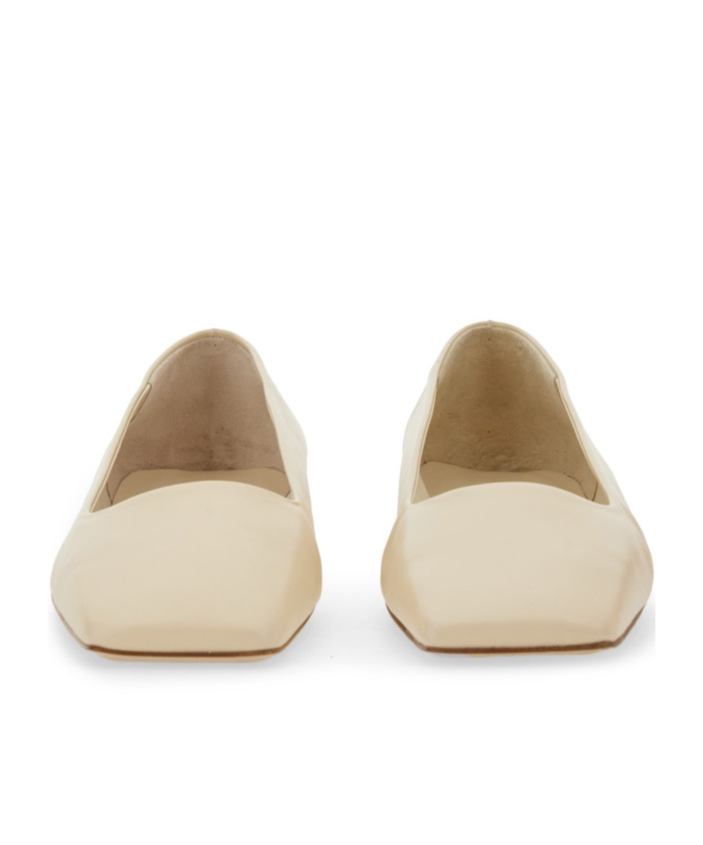 Aeyde Matti Leather Ballerina Shoes In Metallic