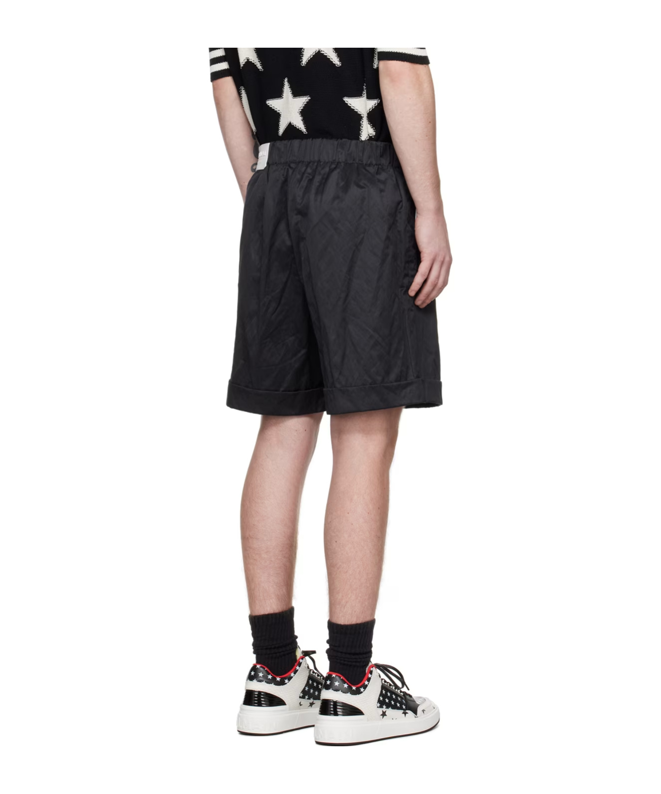 BALMAIN ELASTIC WAIST-TRIMMED SHORTS