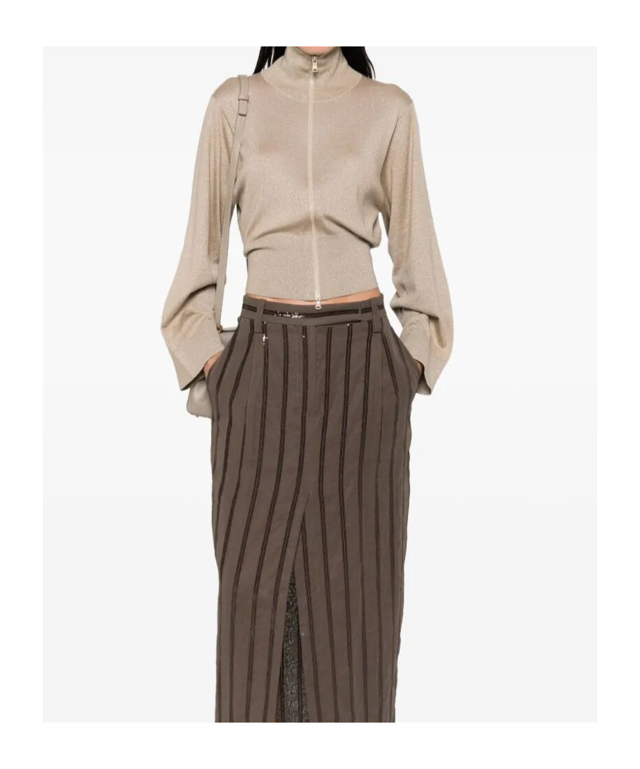 Brunello Cucinelli Zip-fastening Cardigan In Brown