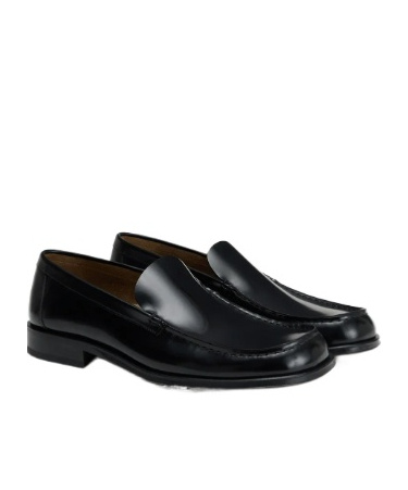 Lemaire Polished Leather Slip-on Shoes In Black