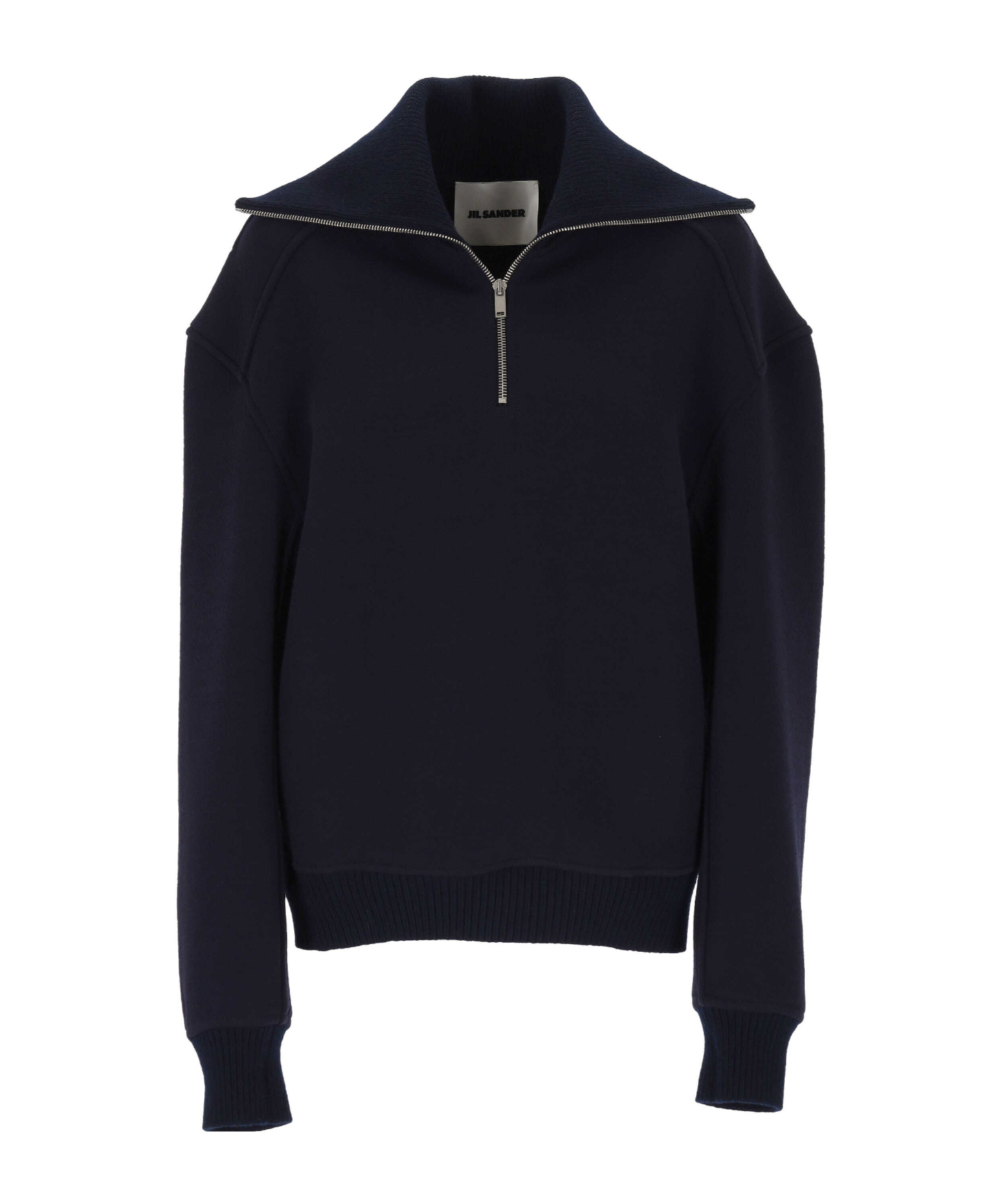 Jil Sander Half-zip Sweater In Black