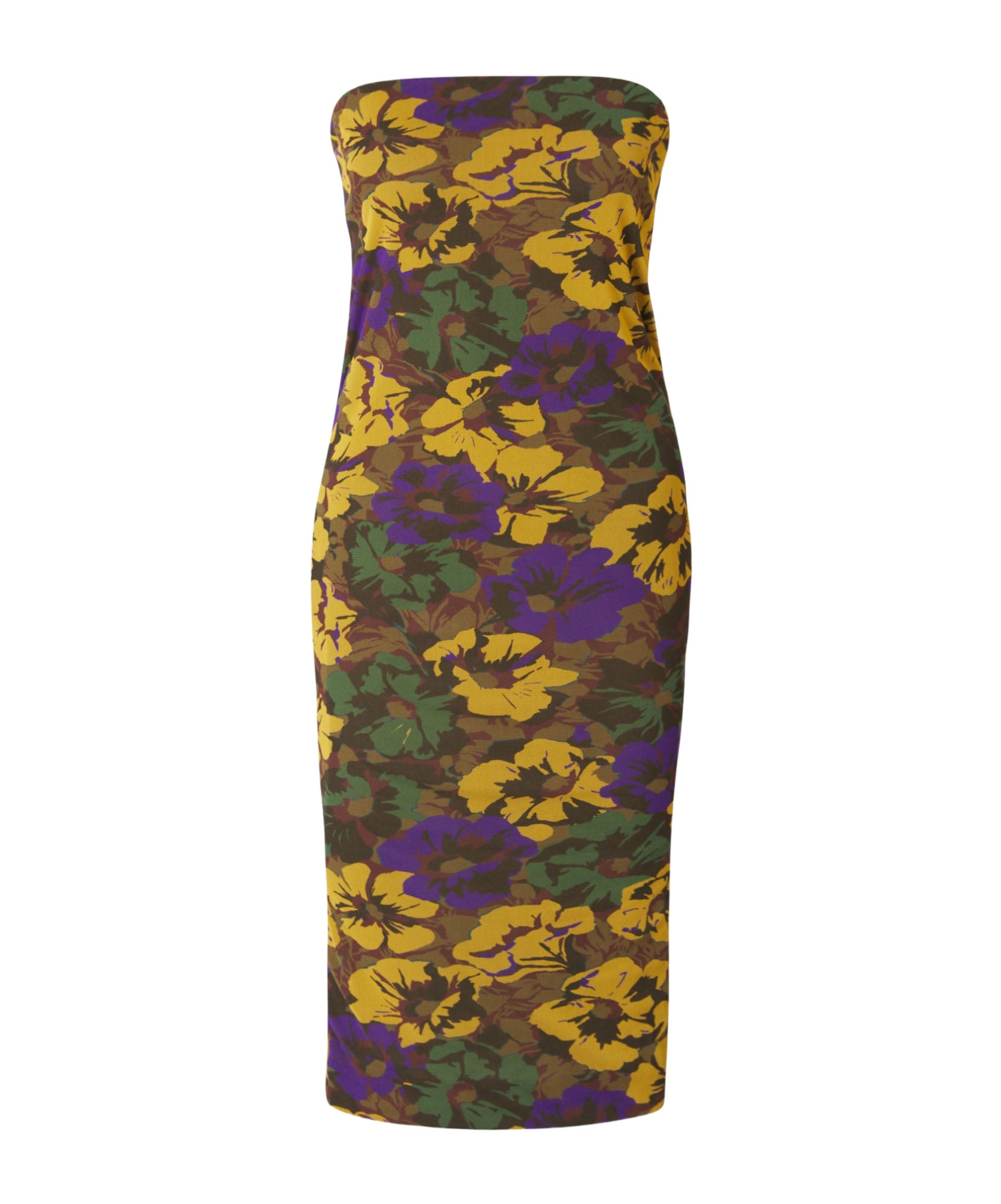 Saint Laurent Floral-print Tulle Midi Dress In Green