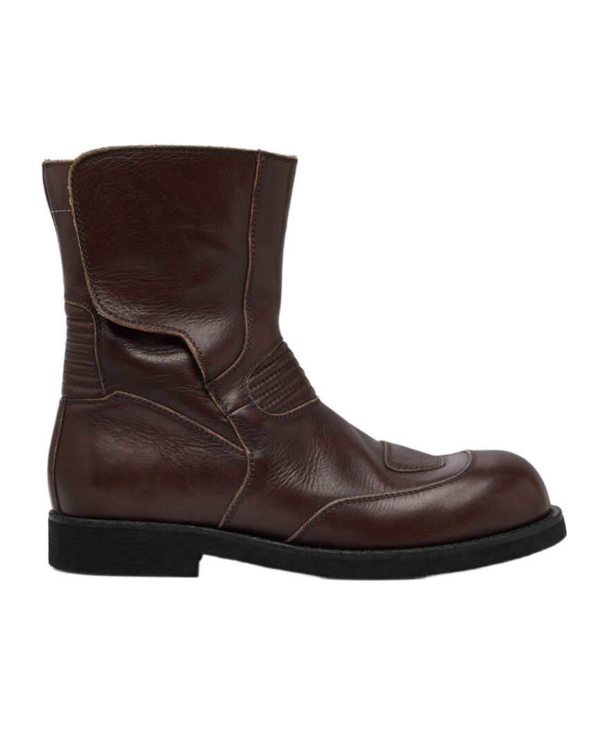 Mm6 Maison Margiela Biker Boots In Brown