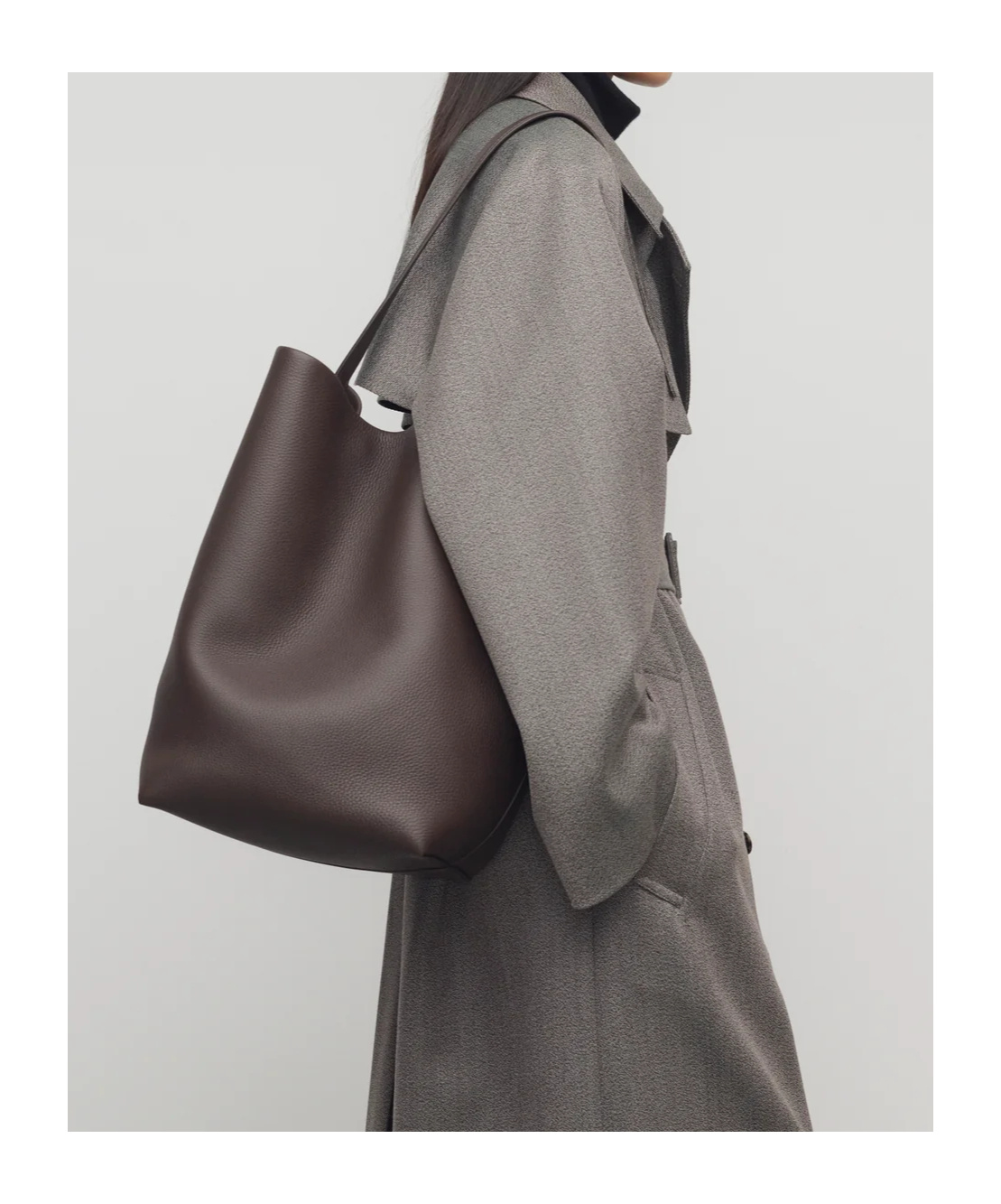The Row Large N/s Park Tote Bag In Leather In Brown