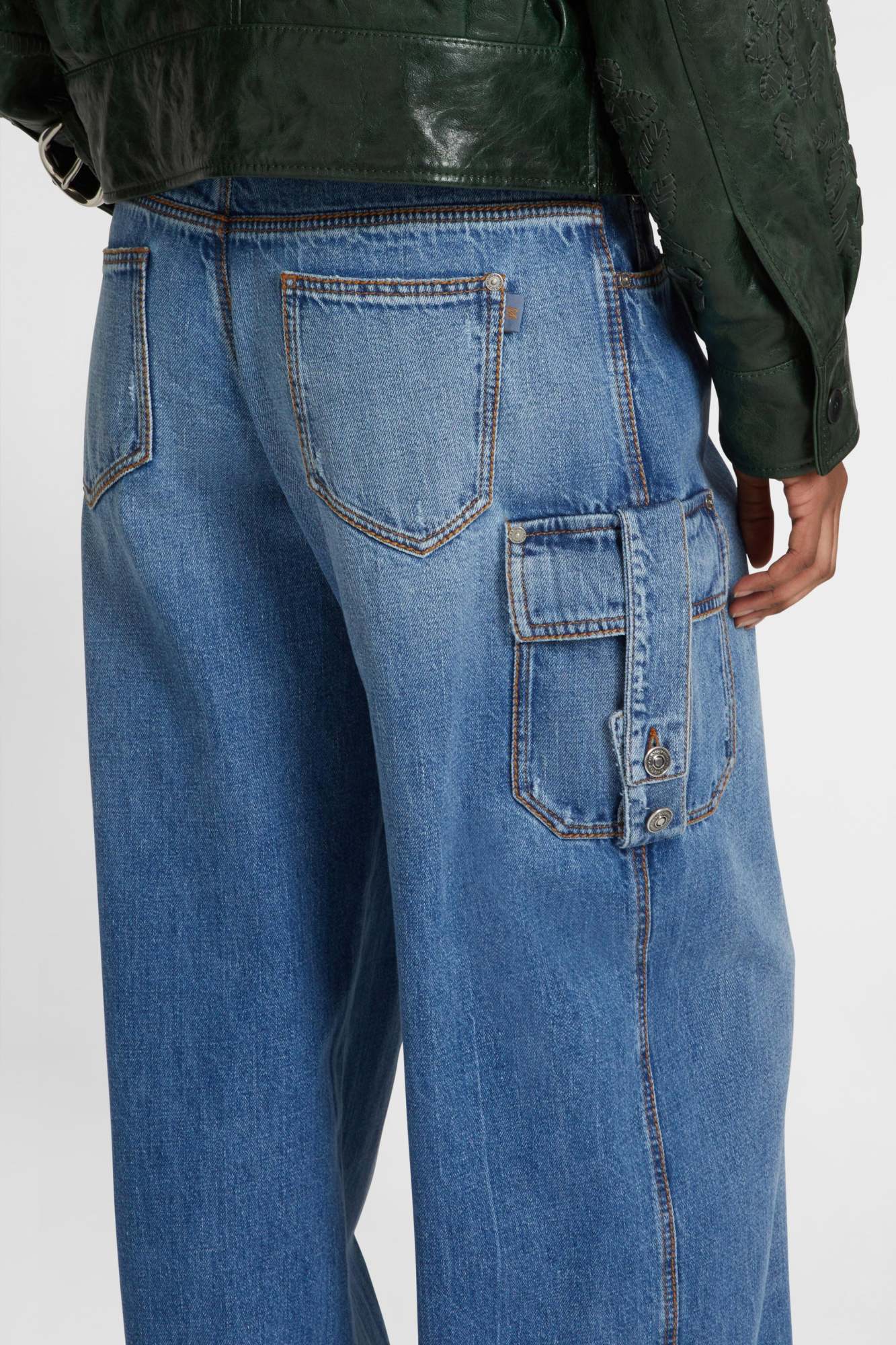 Ermanno Scervino Pleated-front Cargo Jeans In Gray