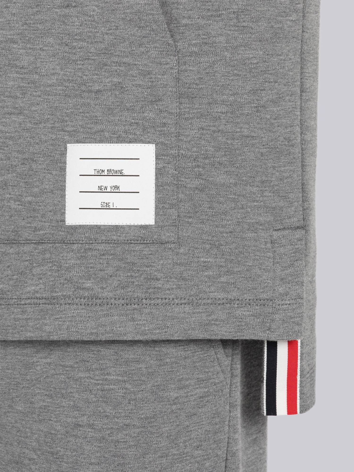 Thom Browne Logo-patch Rugby Polo Top In Gray