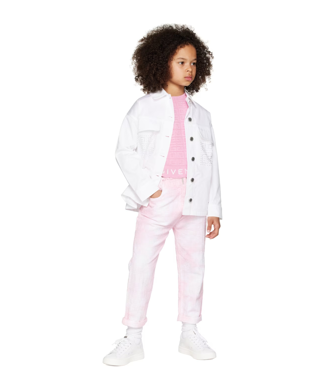 Givenchy Button Long-sleeved Denim Jacket In White
