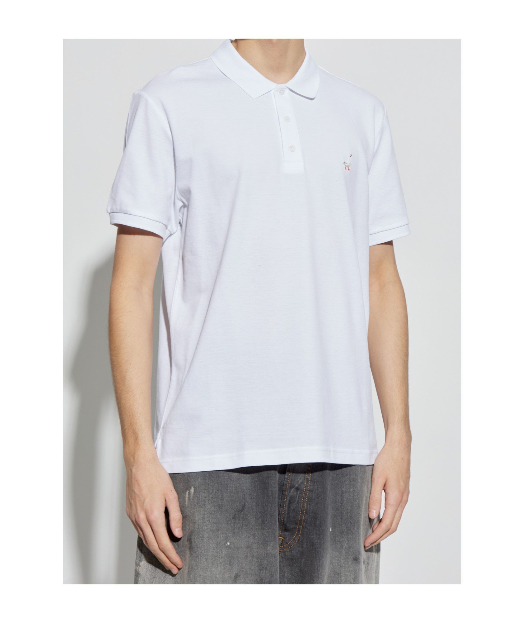 Moschino Short-sleeved Polo Shirt In White