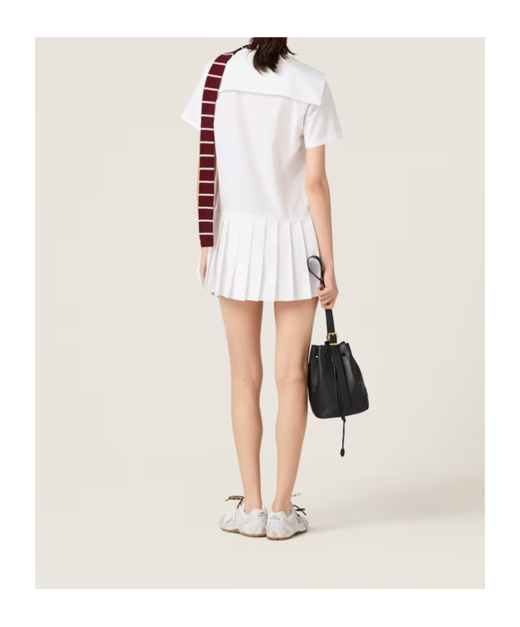 Miu Miu Chic Poplin Mini Dress In White