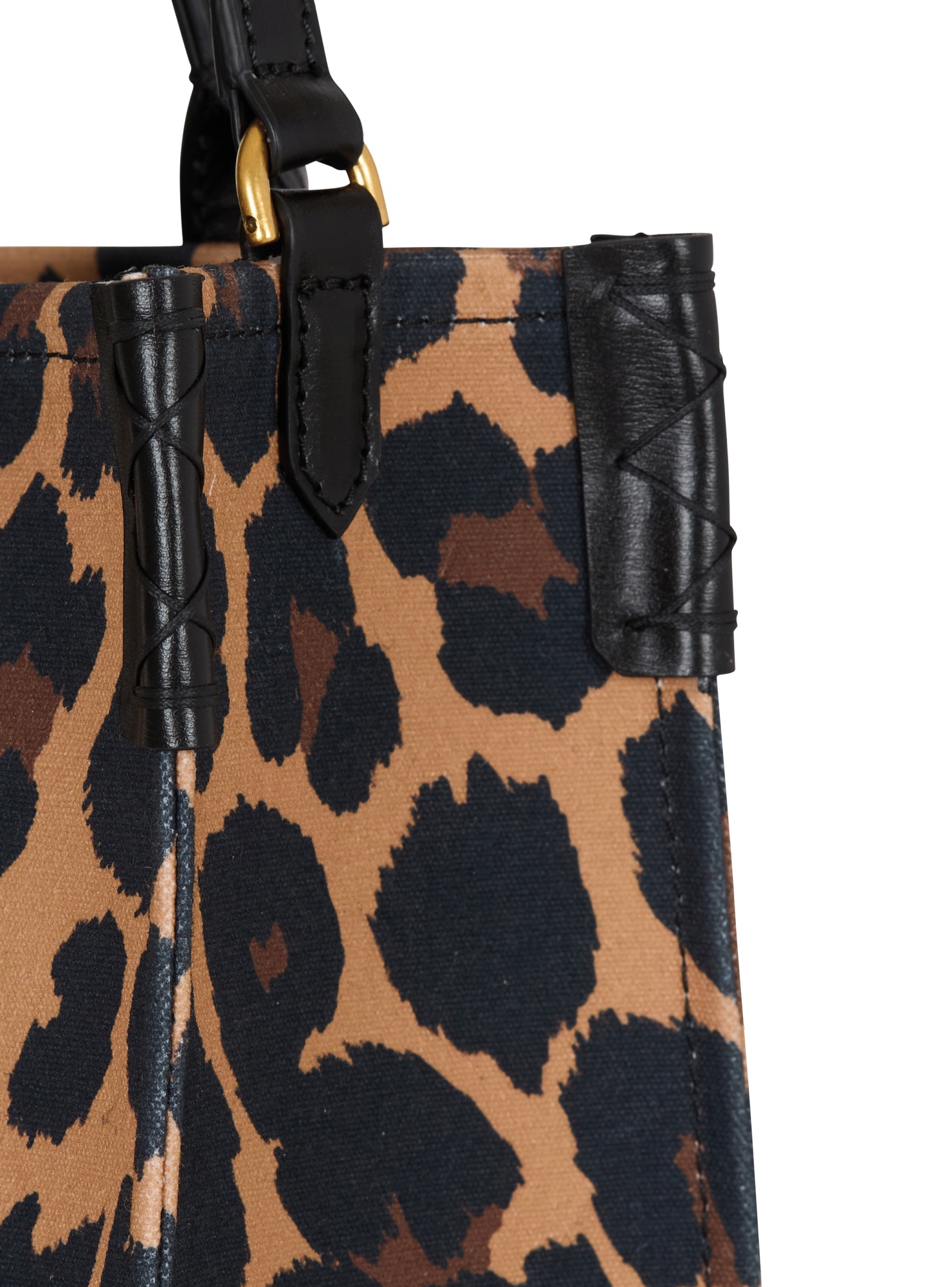 Balmain B-army Small Leopard Print Canvas Tote Bag In Brown