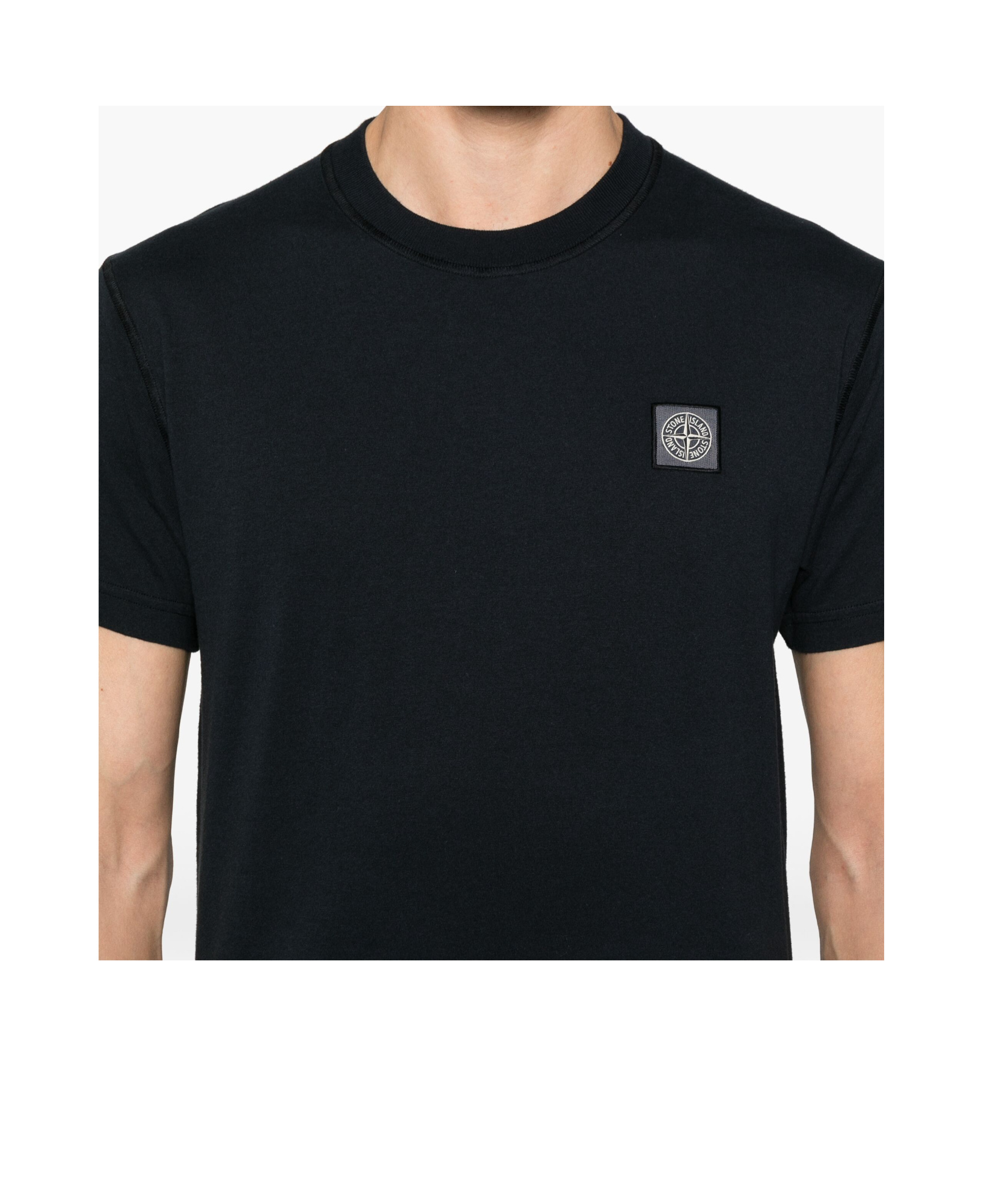 Stone Island Compass-motif T-shirt In Blue