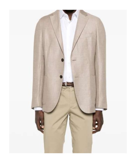 Zegna Long-sleeved Suit Jacket In Brown