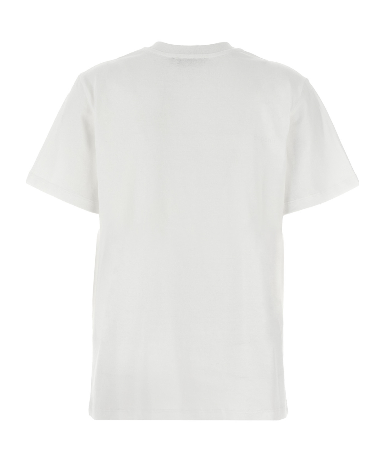 Coperni Crew Neck Ribbed Profiles Short Sleeves Cotton T-shirt In White