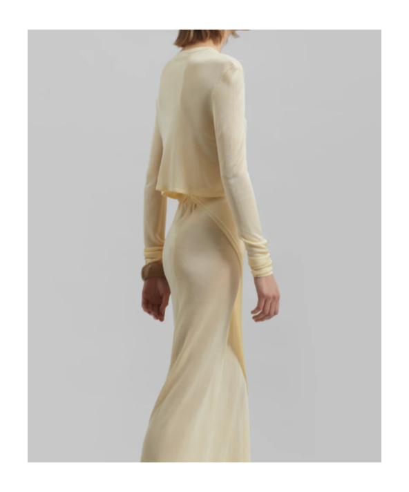 Shop The Frankie Shop Kazel Cropped Thin Knit Top - Pale Yellow