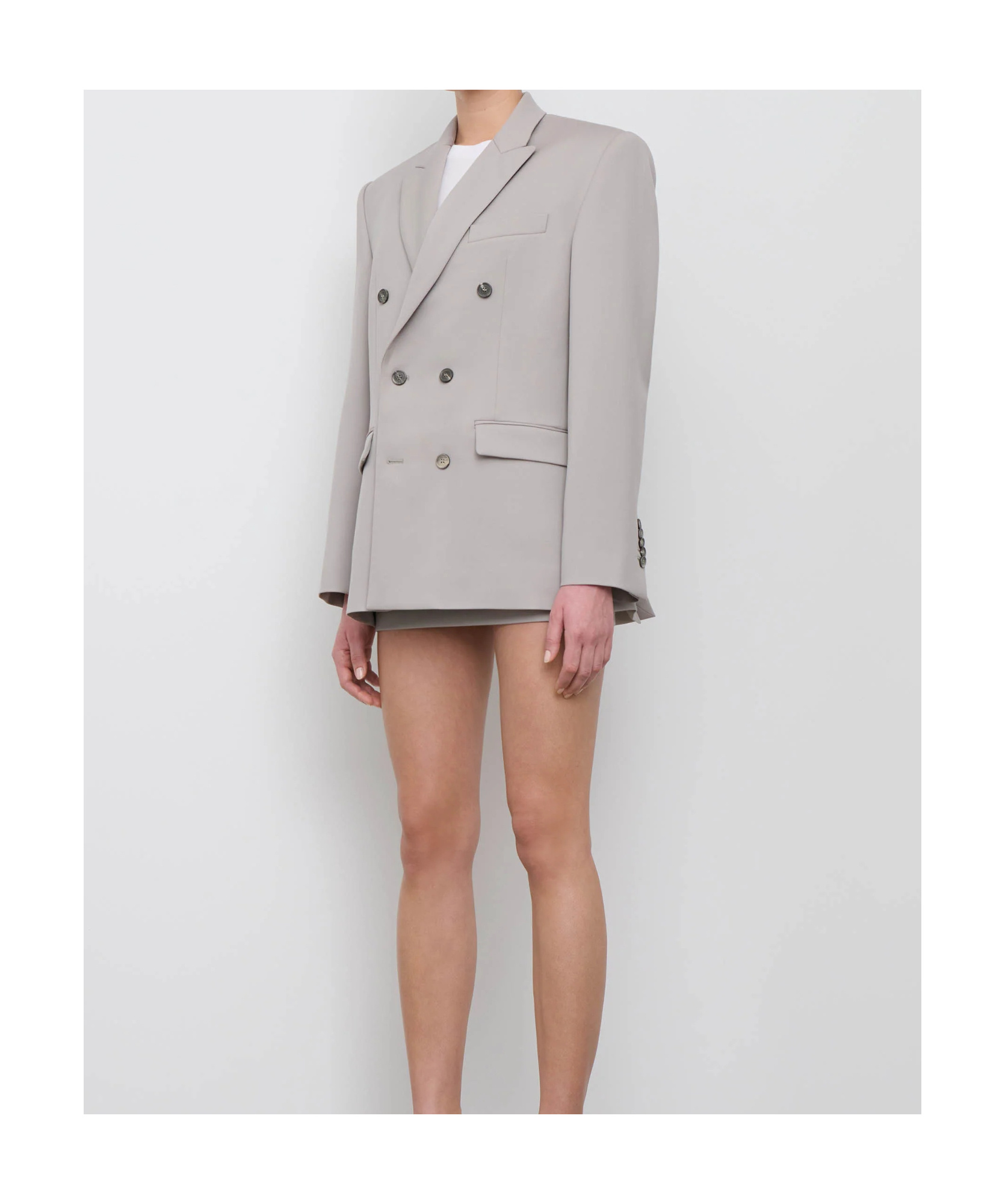 Wardrobe.nyc Double Breasted Blazer In Gray