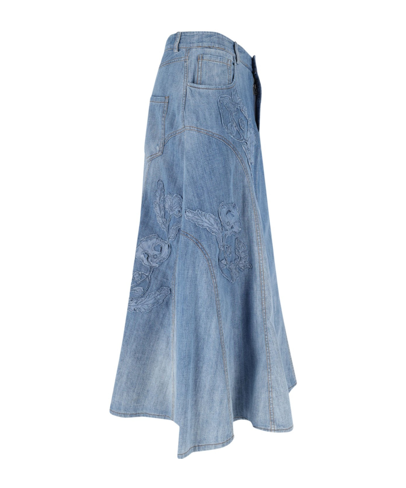 Ermanno Scervino Flared Midi Skirt In Blue
