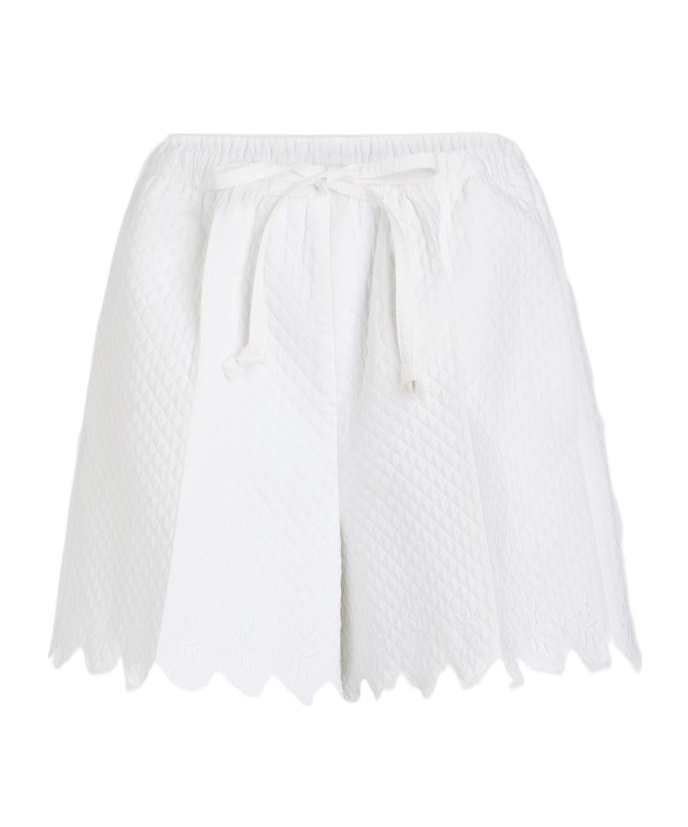 Patou Summer Shorts In Quilted Sustainable Viscose Blend In White