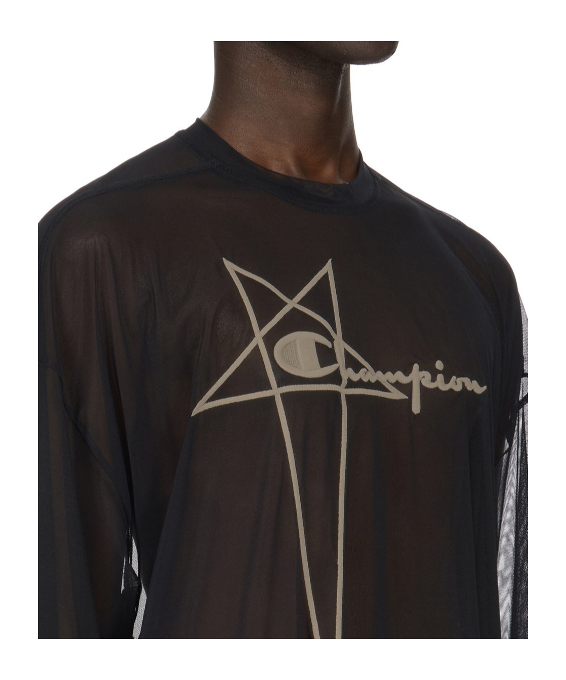 Rick Owens X Champion Tommy Crewneck T-shirt In Black