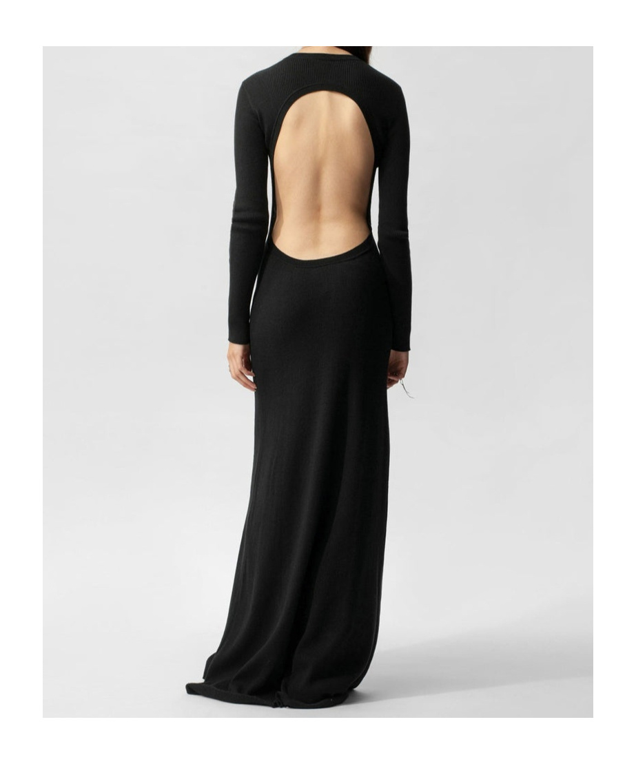Ann Demeulemeester Long-sleeved Dress In Black