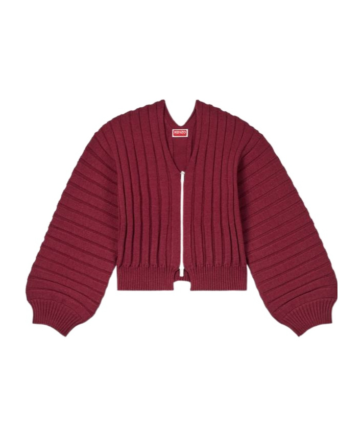 Kenzo Zippered Cardigan In Red