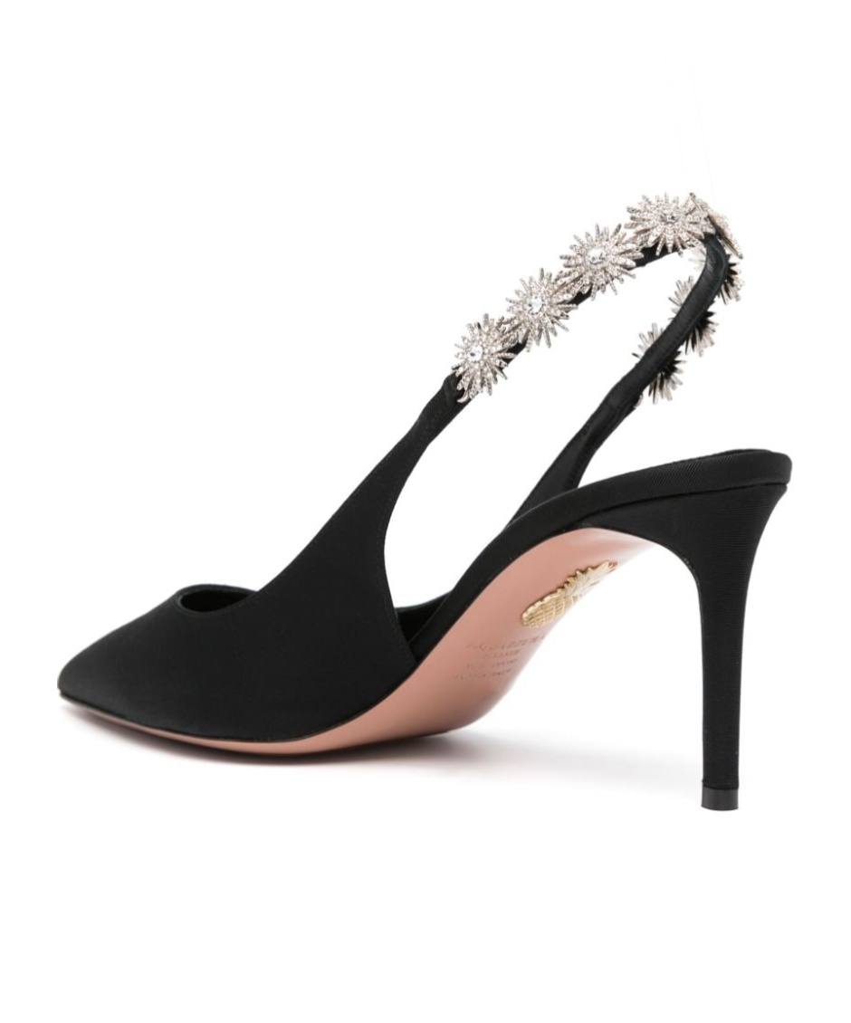 Aquazzura 90mm Crystal-embellished Slingback Pumps In Black