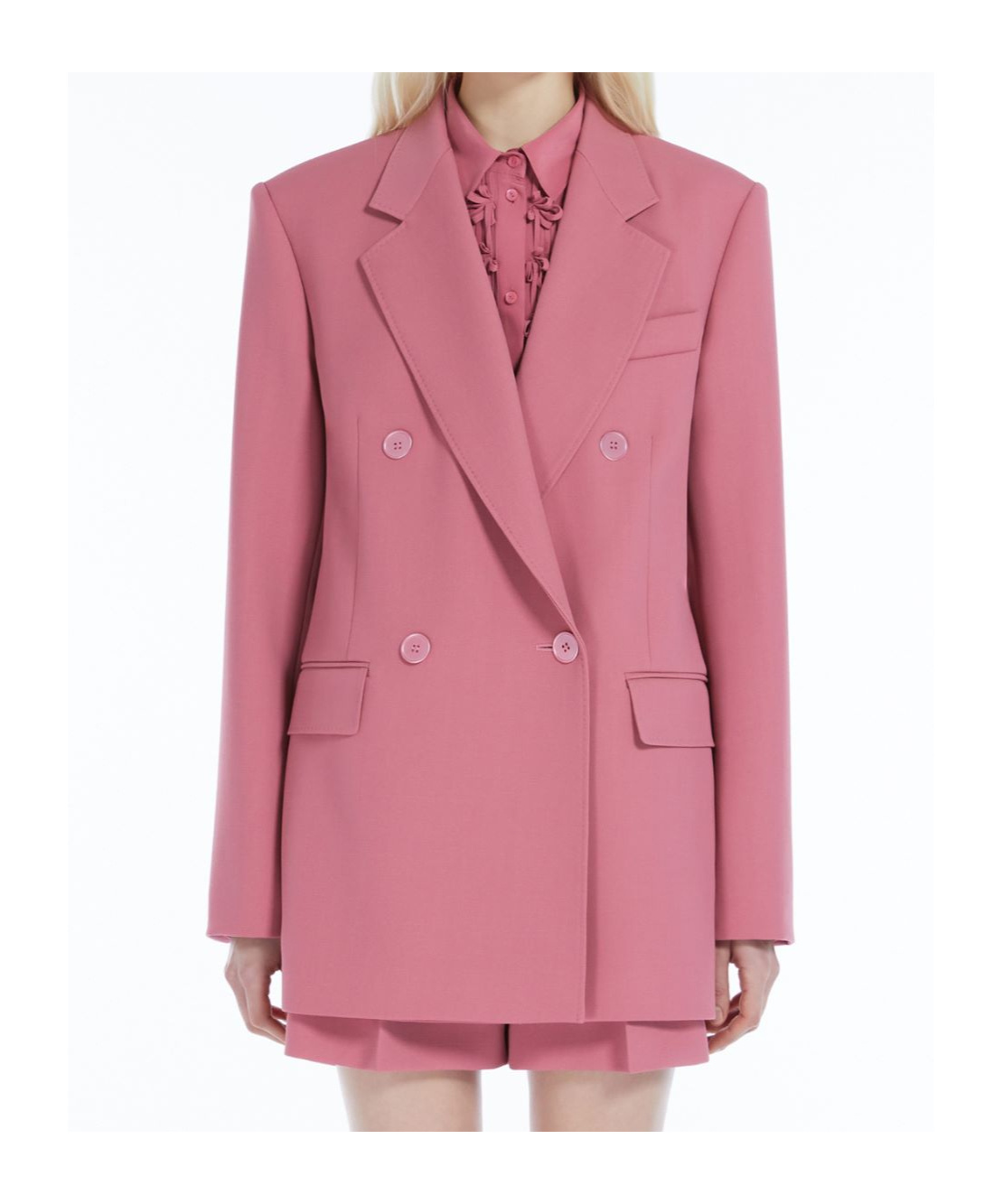 Max Mara Wool Suit Coat In Pink