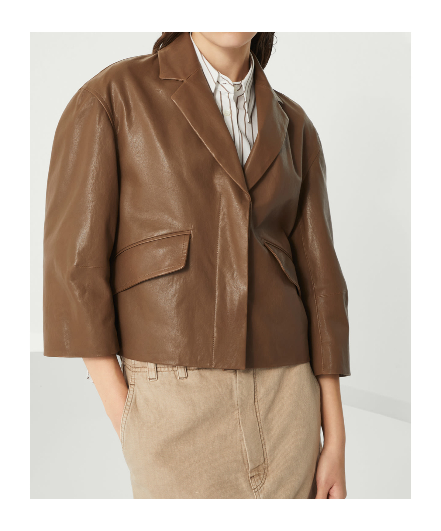 Brunello Cucinelli Leather Jacket In Multicolor