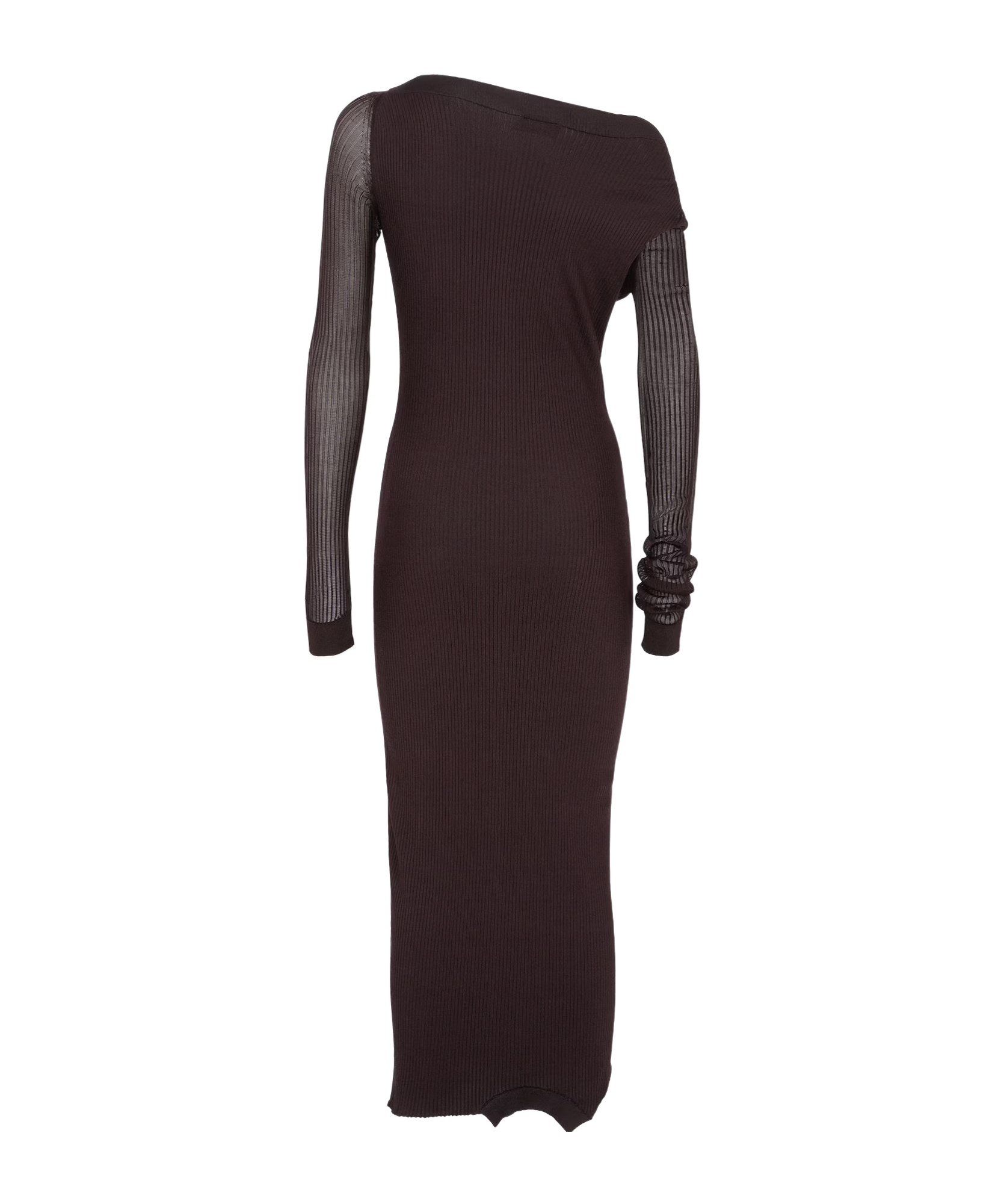 Fendi Asymmetrical Long-sleeved Dress In Black