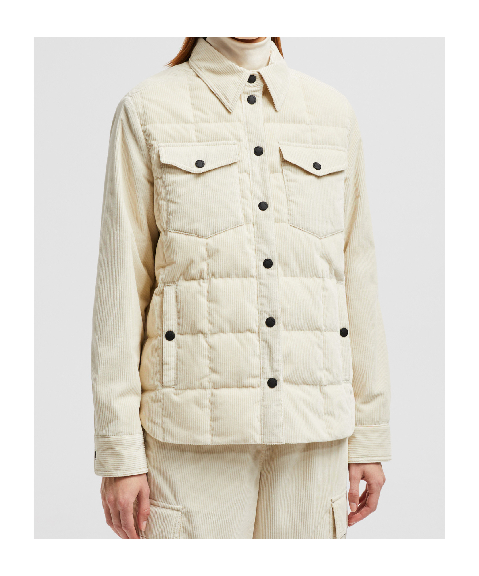 Moncler Long-sleeved Down Jacket In White