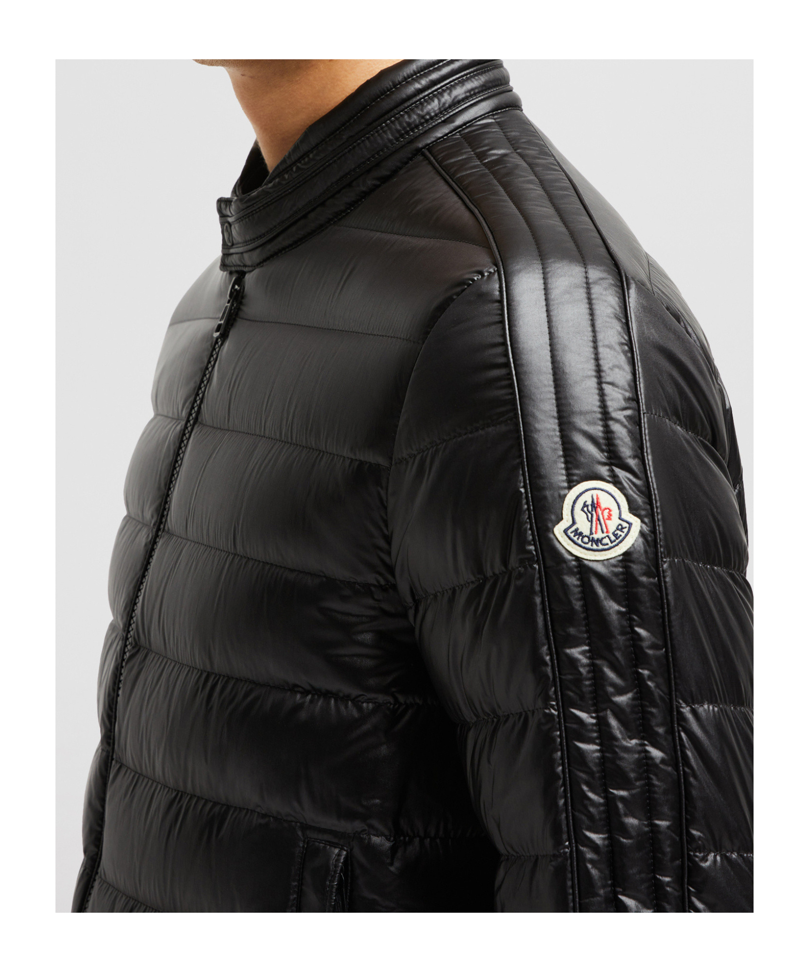 Moncler Jacobus Down Biker Jacket In Black